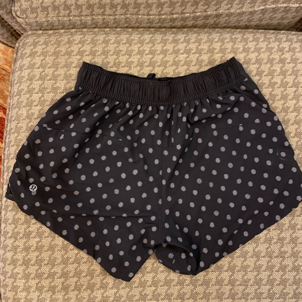 lululemon athletica Dark Gray Polka Dot Shorts